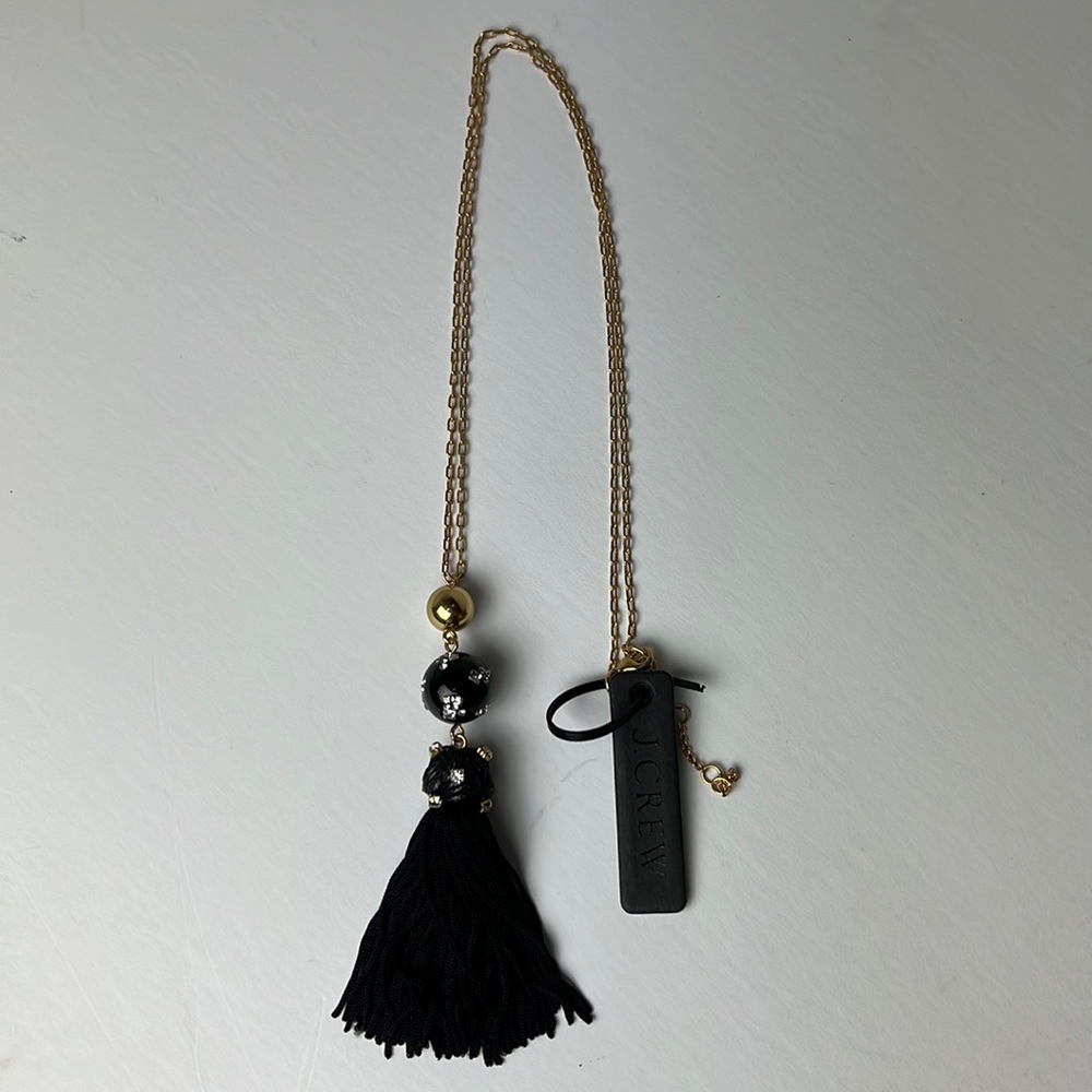 NWT Jcrew black tassel necklace